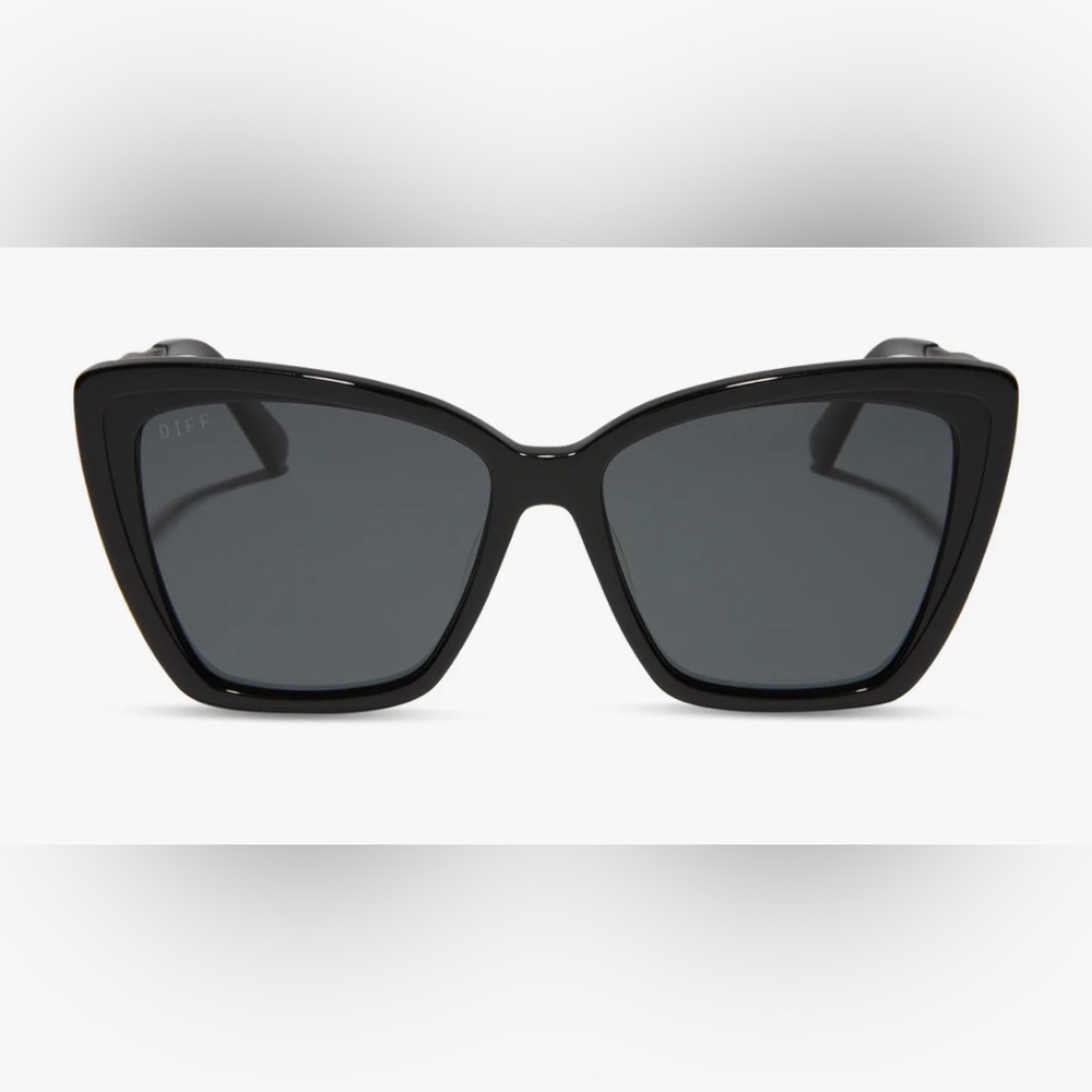 Diff Eyewear Becky II Black Dark Smoke Polarized Sunglasses